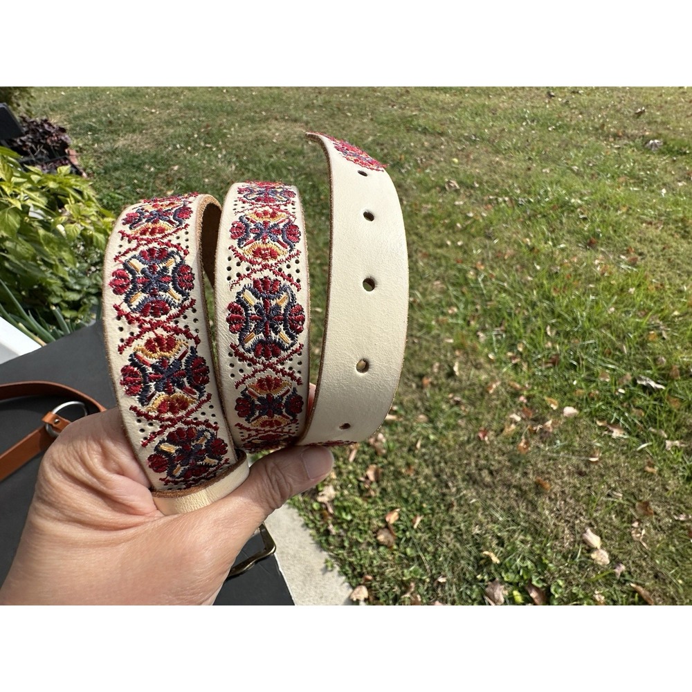 New Lucky Brand Colorful Embroidered Leather size XL  Extra‎ Large / Talla